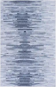 SAFAVIEH Washable Rug Faux Hide Collection - 3' x 5', Light Grey & Grey, Slip Resistant, Modern Printed Pattern, Ideal for Living Room, Kitchen, Foyer, Bedroom (FAH516F)