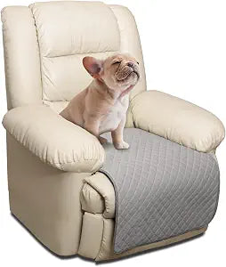 Grey Waterproof Recliner Chair Covers - Non-Slip Sofa Cover for Reclining Couch Slipcovers Seat Cushion Machine Washable Couch Cover for Dogs Pets Furniture Protector Grey 23"x35" 1 Pc