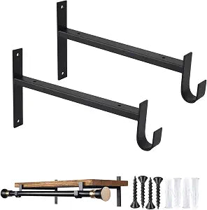 OVOV Closet Rod Bracket Heavy Duty 10 Inch Closet Shelf Brackets 2 Pack