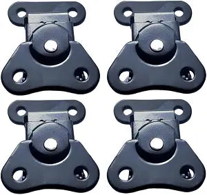 Butterfly Twist Latch and Keeper Metal Hardware Toggle Clamp Hasp Box Chest Closure with Screws for Flight Case,1.97" x 1.5" Black 4 Pcs