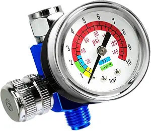 LE LEMATEC Paint Spray Gun Air Pressure Regulator with Gauge, 1/4 NPT