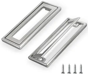 2Pcs Square Recessed Flush Door Pull, Handles for Cabinets