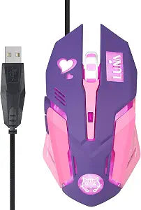 HXMJ Purple Wired USB Computer Mouse,7 Colors Backlit,Silent Buttons for MacBook,Computer PC,Laptop