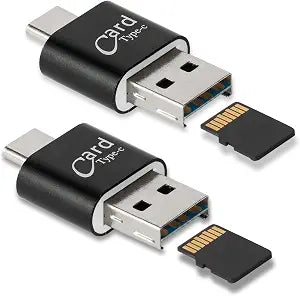 [2 Pack] Micro SD Card Reader for Android Phone,Micro SD Card to USB Adapter, Mini USB C Card Reader for Camera Memory Card Reader, Wansurs Card Reader for PC and Android Phone