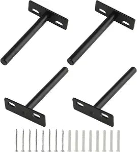 4 Inch Floating Shelf Bracket, 4 Pcs, Black