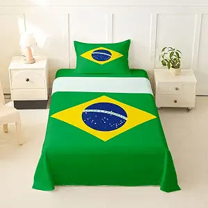 Feelyou Brazil Bed Sheets Set Twin Size Deep Pocket Soft 3Pcs Brazilian