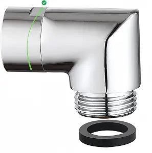 Totalize Solid Brass 90 Degree Shower Elbow Adapter, G1/2" Shower Head Extension Arm Connector (Chrome)