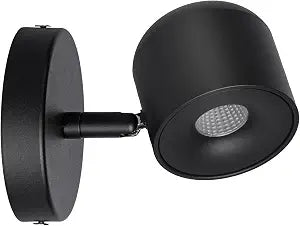 Aisilan Black 7W Dimmable Modern Wall Sconce Fixture LED Adjustable Wall Spotlight Aluminum Bedside Reading Lighting Warm White 3000K