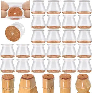 VIUME 24 Pcs Chair Leg Floor Protectors for Hardwood Floors Round