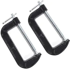 6 Inch C-Clamp Set, 2-5/8 Inch Throat Depth Heavy Duty Steel C Clamp Industrial Strength C Clamps for Woodworking, Welding, and Building(2PCs)