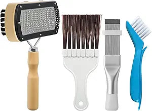 4Pcs AC Coil Cleaning Brush Set, Coil Cleaning Fin Brush for AC Unit, Air Conditioner Condenser Coil Cleaner, Evaporator Coil Cleaner, Fridge Cleaner Tool