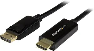StarTech 6ft DisplayPort to HDMI Cable, 4K30, 1080p60, Passive (DP2HDMM2MB)