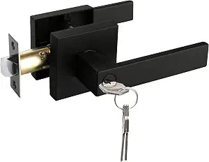 NEWBANG Keyed Entry Solid Door Lever Matte Black Finish