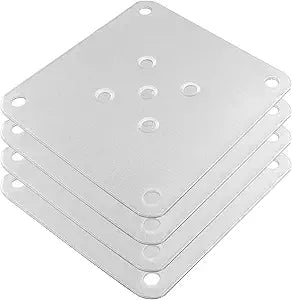 4Pcs Silver Metal Mounting Plates 10x10cm (3.94"x3.94")