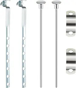 Enhon 2 Pack Universal Lavatory Pop Up Drain Lift Rod, Linkage, and Spring Clip Kit, Compatible with PF0906-CH, Bathroom Sink Stopper Pull Pivot Rod Assembly