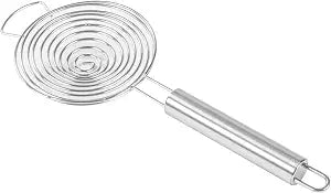 Restaurantware-Met Lux 10.2 Inch x 3.5 Inch x 2 Inch Egg Separator Pack of 1 Spiral Egg White Separator - With Hanging Hole, Dishwasher-Safe, Stainless Steel Yolk Separating Tool, For Kitchen
