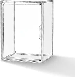 HOYOJA Clear Acrylic Display Case, Super Large Stackable Storage Bins Magnetic Attraction Lids, Acrylic Box for Collectibles, Figures, Cosmetic, Purse, Handbag, Wallet, 1 Pack,11.4x9.84x15.4 inch
