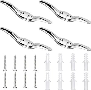 4 Pcs Zinc Alloy Blind Cord Holder with Screws - Safety Rope Cleat for Home Office Window Blinds, Curtains & Sun Shades
