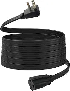 9 Ft Extension Cord, 14/3 Gauge Heavy Duty Appliance Power Cord, 3 Prong Grounded Indoor Cable for Air Conditioner, Refrigerator, Microwave, Washing Machine, 15A 1875W, UL Listed, Black