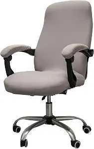 Melaluxe Office Chair Cover with Arm Covers - Universal Stretch Desk Chair Cover, Computer Chair Slipcovers (Size: L) - Light Gray