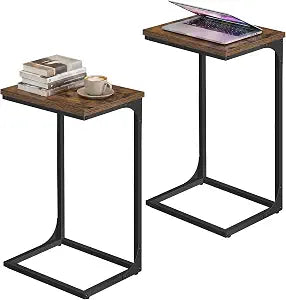SONGMICS HOME C Shaped End Table for Couch, Small Side Table