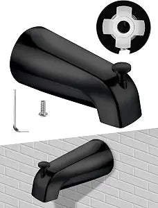 Water Bathtub Faucet Spout, Universal Bath Tub Spout with Diverter, Black