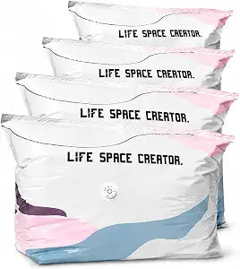 4 Pcs No Pump Vacuum Storage Bags(Large), Better Life Space Storage Bags