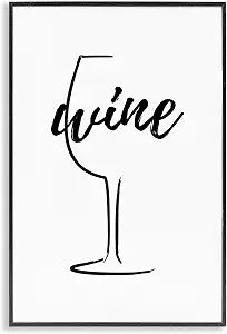 Minimal Wine Glass Still Life, 12 x 18 Inch Framed Gicle Print