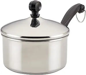 Farberware Classic Series Stainless Steel Sauce Pan with Lid, 1 Qt, Silver