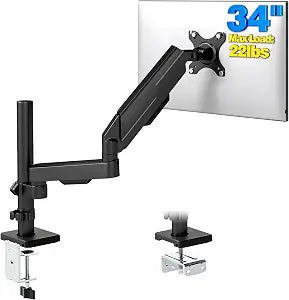 Single Monitor Arm Desk Mount for 17-34" Screens, VESA Stand Holds 22 lbs