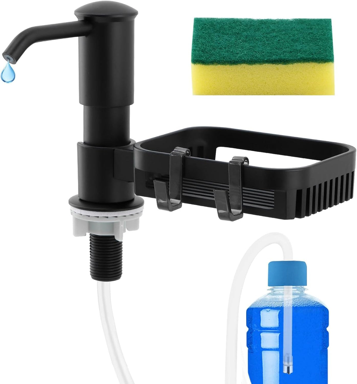 Soap Dispenser for Kitchen Sink with Sponge Holder