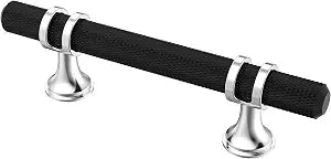 Alzassbg 3" Black and Silver Cabinet Pulls and Handles 10 Pack, AL3087CPMB