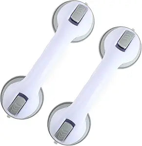 Grab Bars for Shower, 12 Inch Shower Handle for Seniors, 2 Pack Gray White