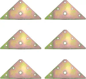 6pcs Triangle Mending Plates Flat Brace Bracket with Mounting Screws, 4.84 x 3.5 Inches Color Zinc Metal Straight Fixing Joining Shelf Support Corner