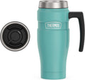 THERMOS Stainless King Travel Mug with Handle, 16oz, Matte Teal