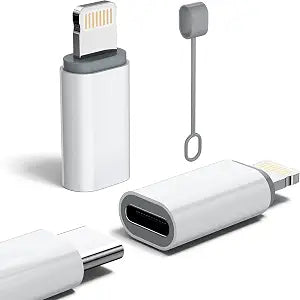 MFi Certified 27W USB C to Lightning Adapter (2 Pack) - Fast Charging Data Sync, Lightning to USB Type C Cable Adapter for iPhone14/13/12 Series, iPad, AirPods, with Anti-Lost Loop, Not for Audio/OTG