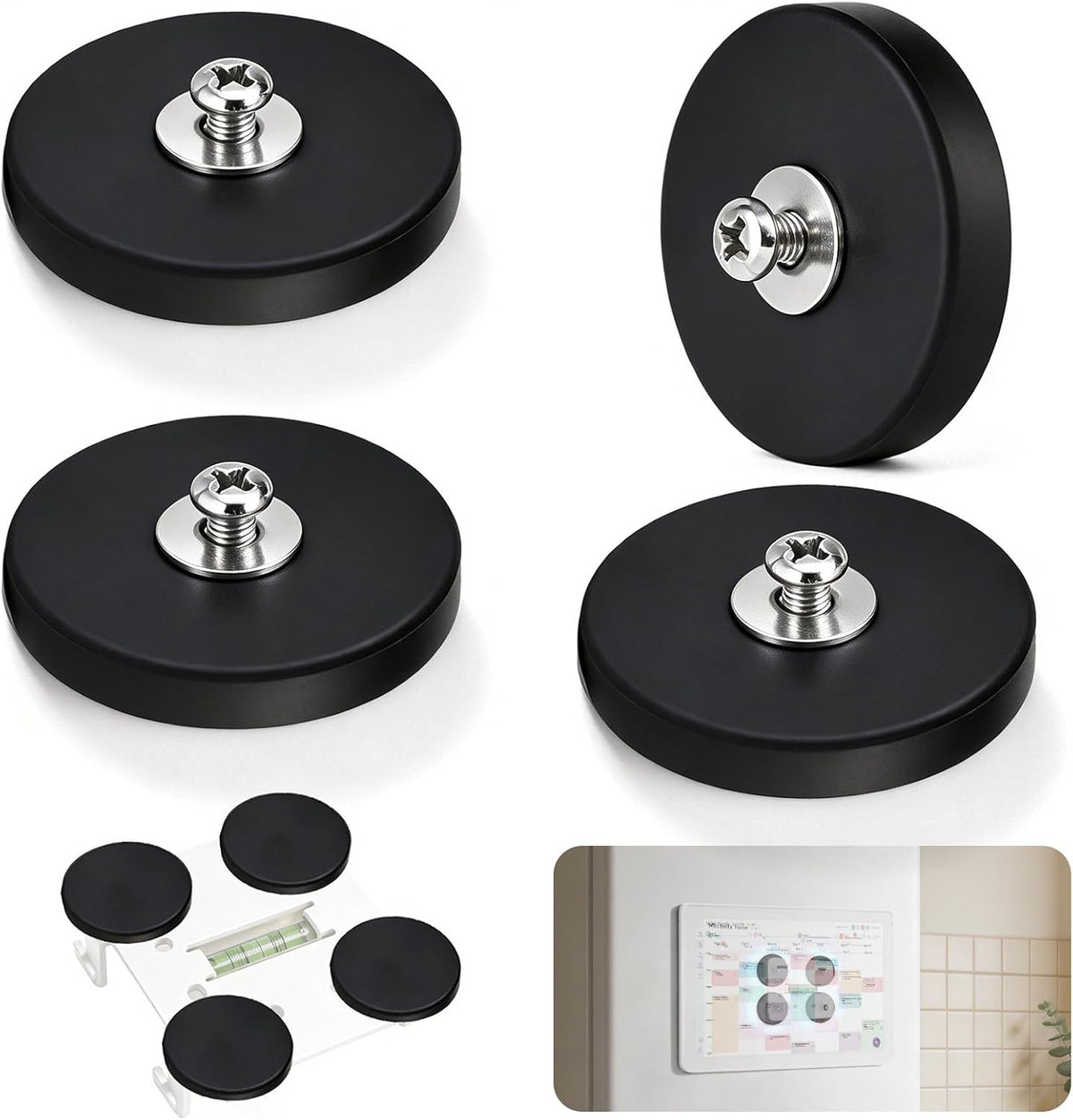 Magnetic Refrigerator Mount Compatible with Skylight Calendar 2(15 Inch Gen 2 Only), 4 PCS Fridge Magnetic Mount, Accessories for Skylight Calendar 15 Inch 2(Original stand not included)