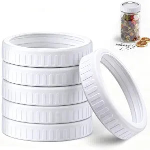 Wide Mouth Mason Jar Rings, 3.5-Inch Plastic Canning Bands, 6 Pack