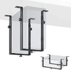 PUTORSEN Under Desk PC Mount for Mid/Mini-Tower Cases Black