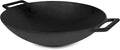 Jim Beam 12" Pre-Seasoned Cast Iron Wok, Griddle & Stir Fry Pan, Heavy Duty