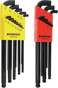 Bondhus 20599 0.050-3/8" & 1.5-10mm Stubby Ball End Hex Key DoublePK