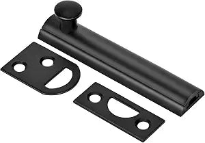 Solid Brass Surface Bolt 3 Inch, Heavy Duty Concealed Slide Surface Door Bolt, Black