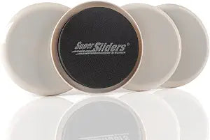Super Sliders 3 1/2" Round Reusable Furniture Sliders for Carpet Easily Move Medium to Large Sized Items Across Carpet, 4 Pack Beige