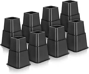 8 Pack Adjustable Bed Risers 3,5,8 Inch Stackable Heavy Duty