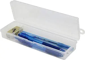 Creative Hobbies Clear Polypropylene Mini Storage Box with Hinged Lid & Snap Closure - For Pencils, Pens, Drill Bits, Office Supplies, Organization, Tool Box and More! (1)