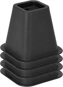 Simplify 6 Inch Bed Riser | Pack of 4 | Bed & Furniture Lifter Wheel Grooves | Under-Bed Storage | Bedroom & Dorm | Black