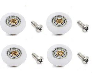 4 Sets Shower Door Rollers Runners Wheels Replacement Part Bathroom Glass Shower Sliding Door - 19mm x 5mm