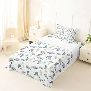 jejeloiu Manatee Bed Sheets Set Twin Size 3Pcs Soft