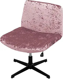 Armless Chair Slipcover Criss Cross Accent Mid Back Wide Seat Swivel Task Chair Protector Stretch Removable for Living Room Bedroom Accent Chair (Purple Pink)