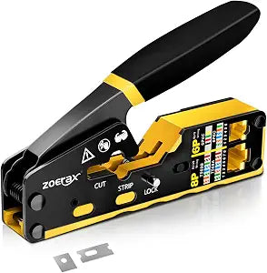 RJ45 Crimping Tool Ethernet Crimp Tool Crimper, Yellow